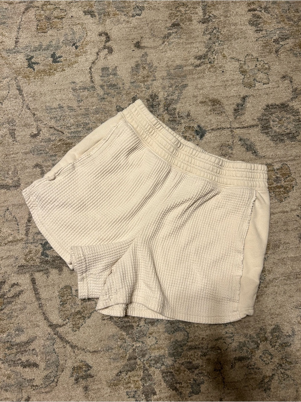 Aerie cream colored waffle knit shorts